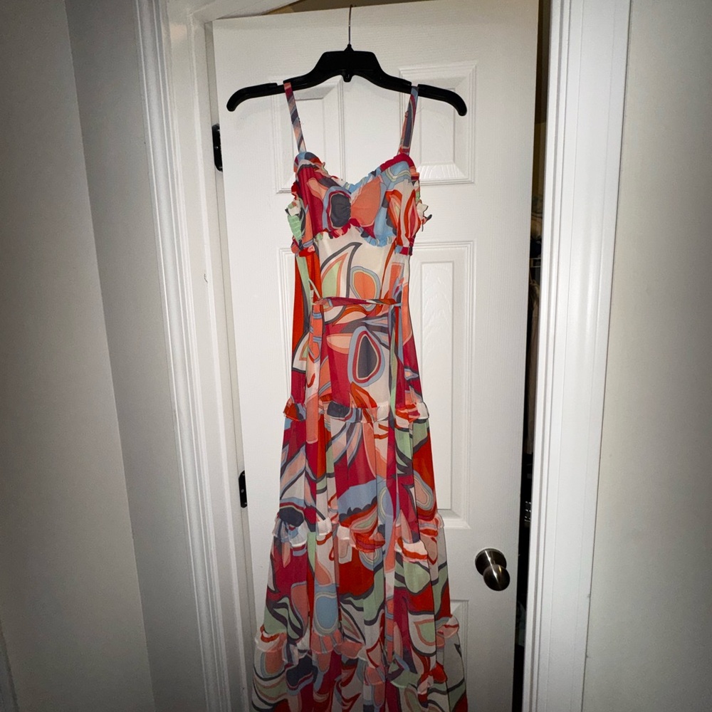 Alexis Multicolor Abstract Maxi Dress